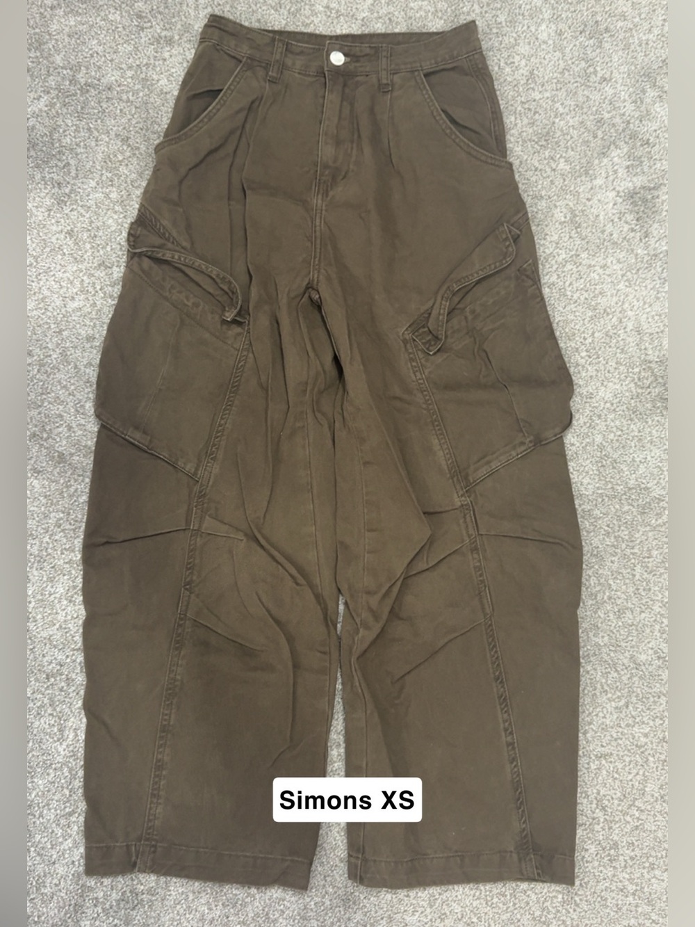 Simons Olive-Brown womens Cargo Trousers